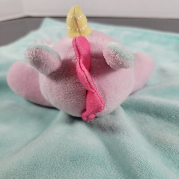 Baby Starters Unicorn Lovey Security Blanket Rattle Pink Teal Little Dream Plush - Picture 7 of 10
